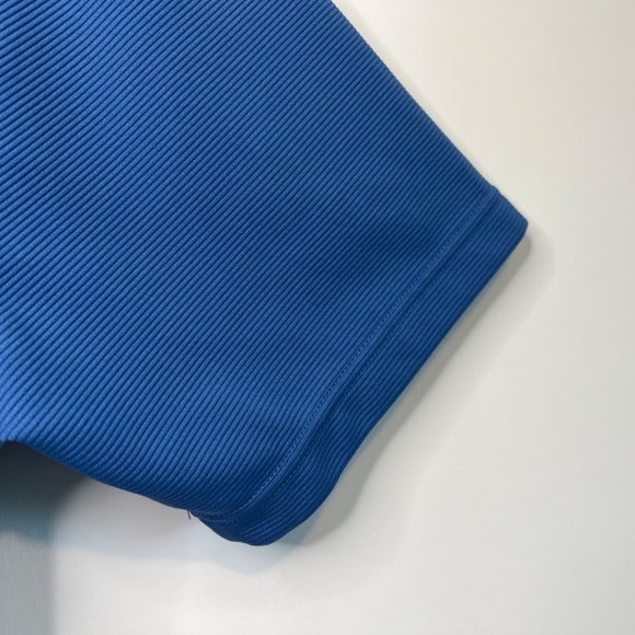 Cubavera Mykonos Blue Solid Textured Polo Large Mens - Picture 8 of 15